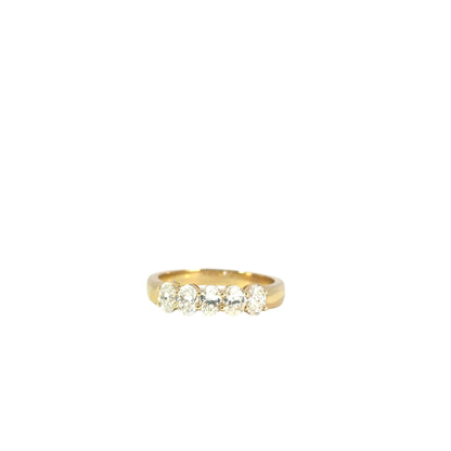 14k Yellow Gold 0.92ctw Oval Cut Five Stone Band