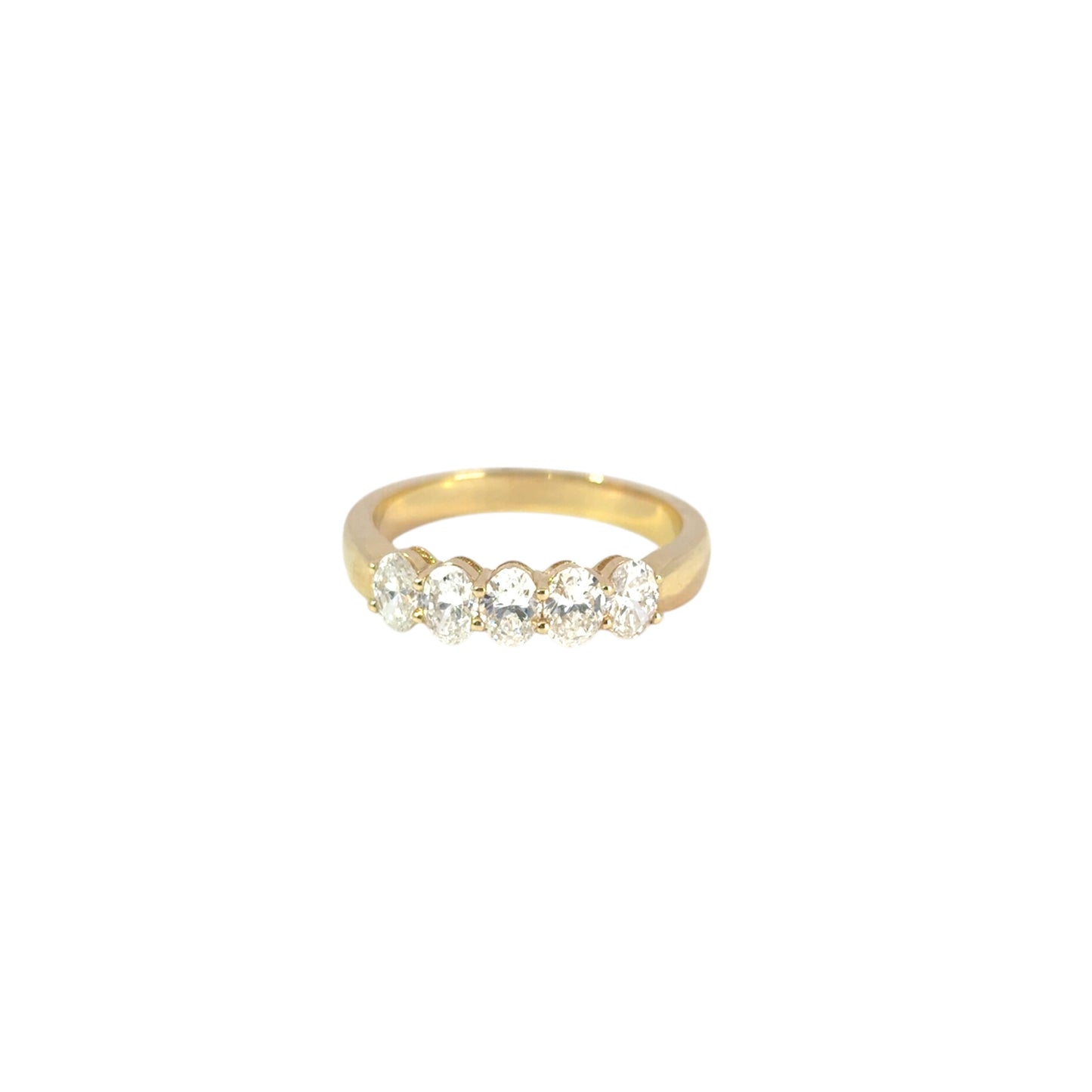 14k Yellow Gold 0.92ctw Oval Cut Five Stone Band