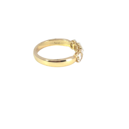 14k Yellow Gold 0.92ctw Oval Cut Five Stone Band