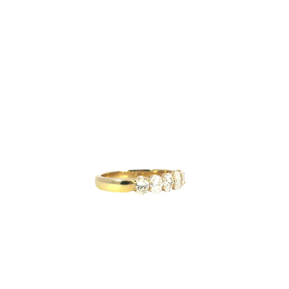 14k Yellow Gold 0.92ctw Oval Cut Five Stone Band