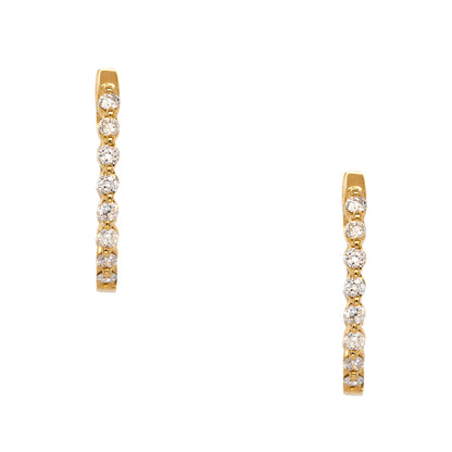 18k Yellow Gold 0.42ctw Diamond Inside Out Hoop Earrings