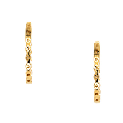 18k Yellow Gold 0.42ctw Diamond Inside Out Hoop Earrings