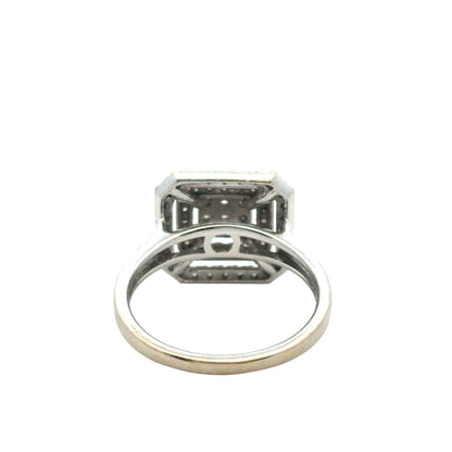 14k White Gold approx. 1.7ctw Round Pave Diamond Square Ring