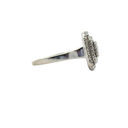 14k White Gold approx. 1.7ctw Round Pave Diamond Square Ring