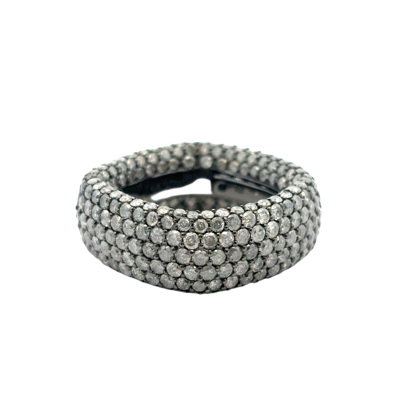 18k White Gold approx. 6.99ctw Black Diamond Square Ring
