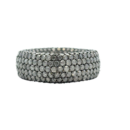 18k White Gold approx. 6.99ctw Black Diamond Square Ring