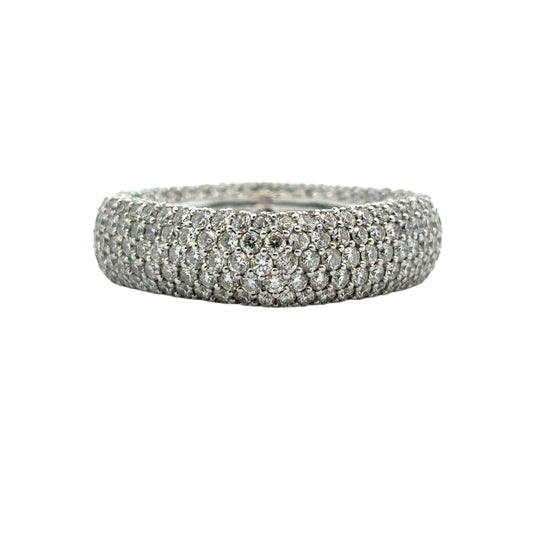 14k White Gold Pave Diamond Square Ring