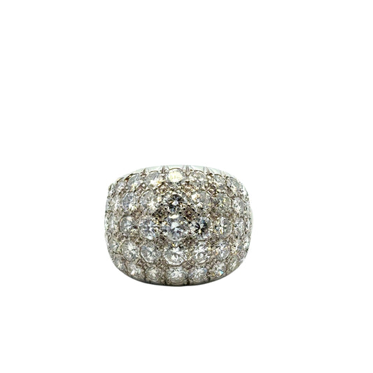 18k White Gold Danhier Square Pave Diamond Ring