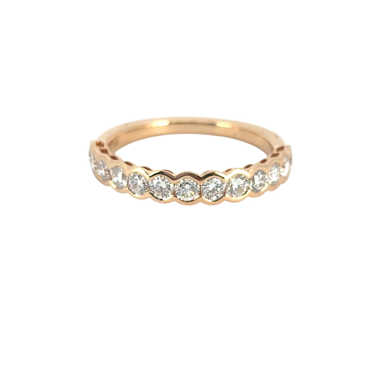 18k Rose Gold Halfway Diamond Ring Band