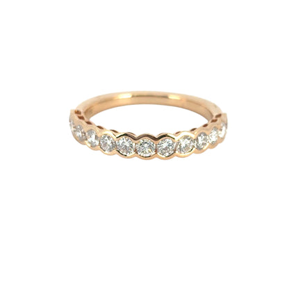 18k Rose Gold Halfway Diamond Ring Band
