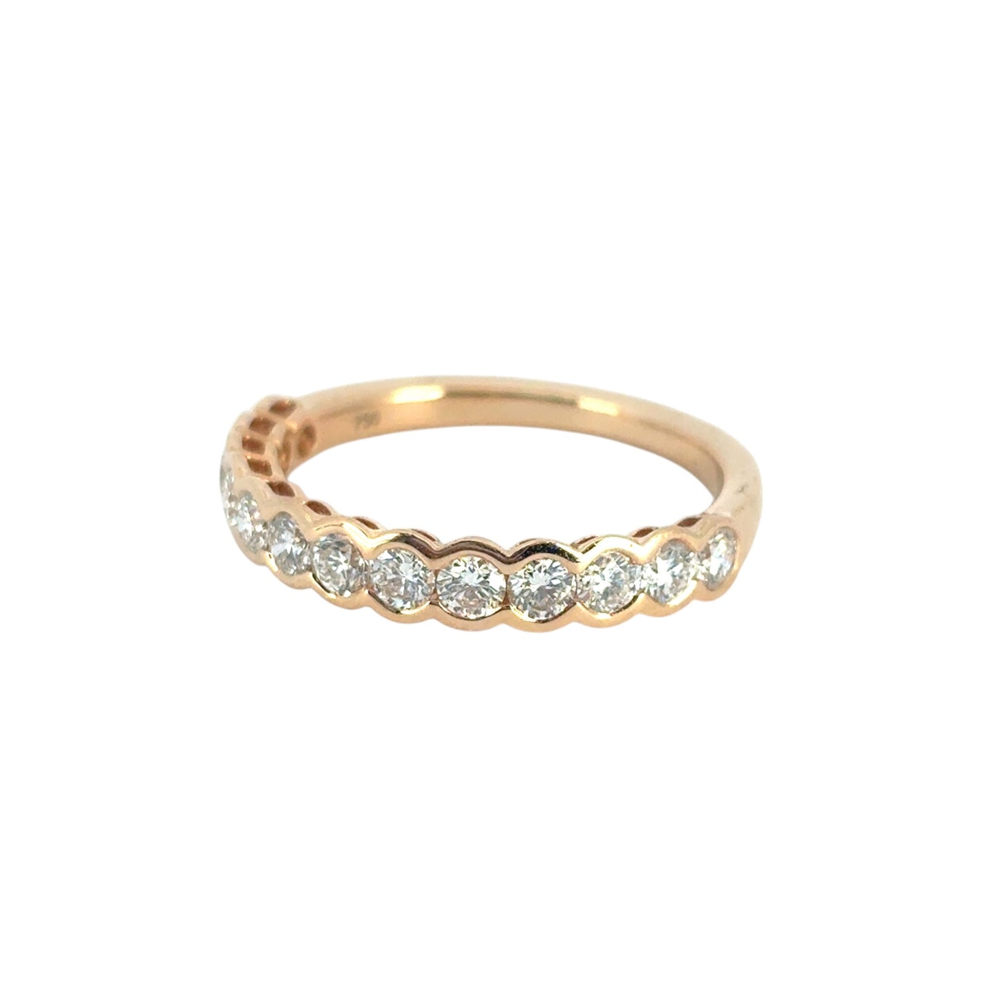 18k Rose Gold Halfway Diamond Ring Band