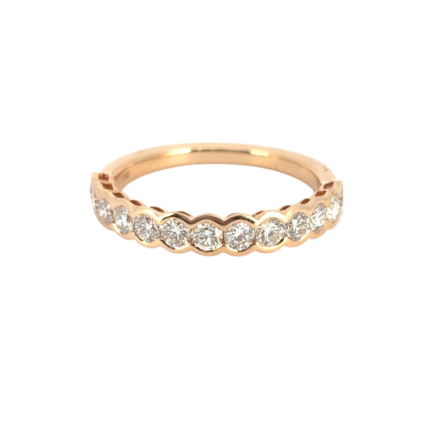 18k Rose Gold Halfway Diamond Ring Band