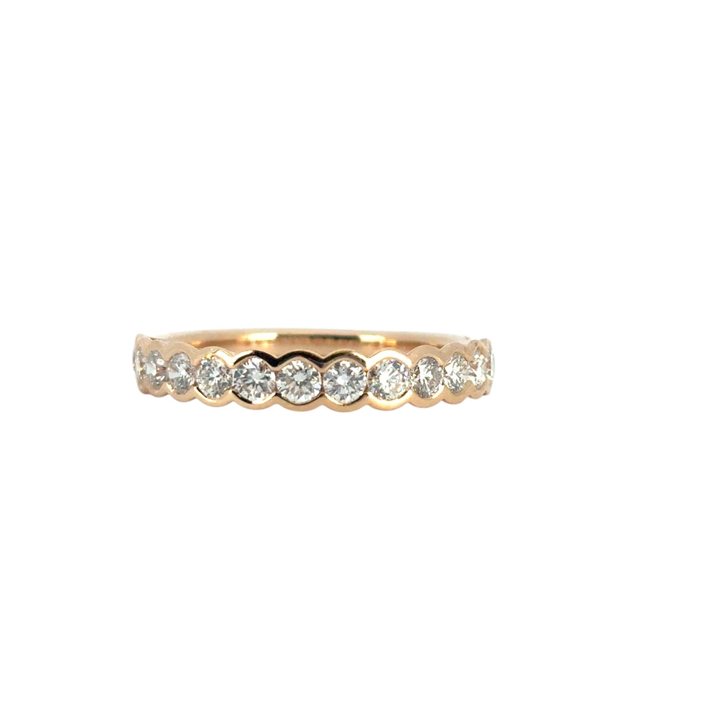 18k Rose Gold Halfway Diamond Ring Band