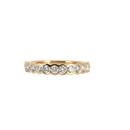 18k Rose Gold Halfway Diamond Ring Band