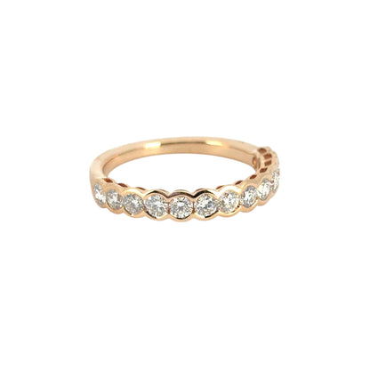 18k Rose Gold Halfway Diamond Ring Band