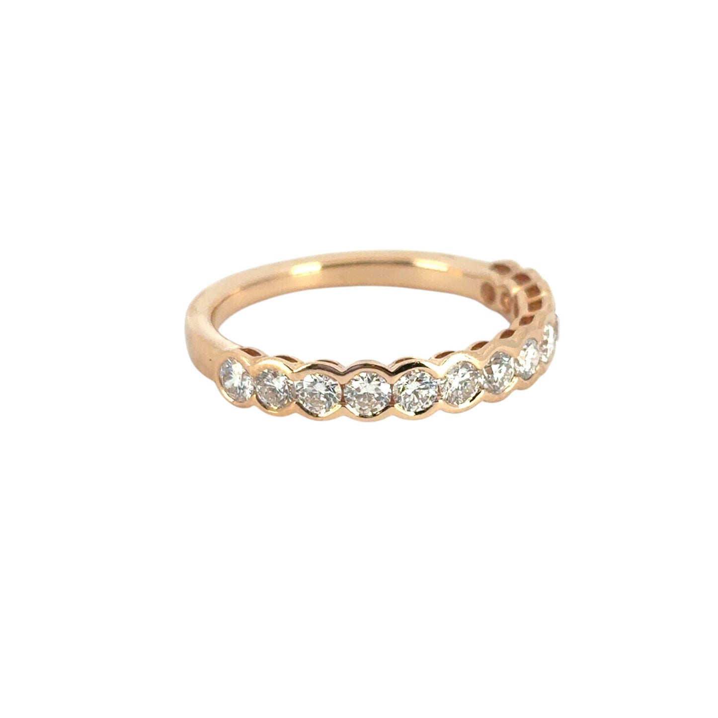 18k Rose Gold Halfway Diamond Ring Band