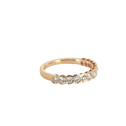 18k Rose Gold Halfway Diamond Ring Band