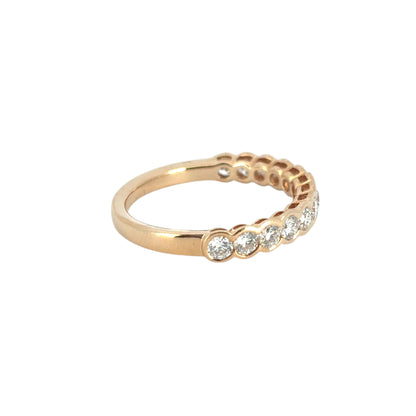 18k Rose Gold Halfway Diamond Ring Band
