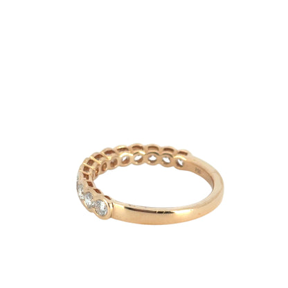 18k Rose Gold Halfway Diamond Ring Band
