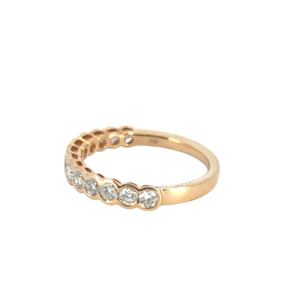 18k Rose Gold Halfway Diamond Ring Band