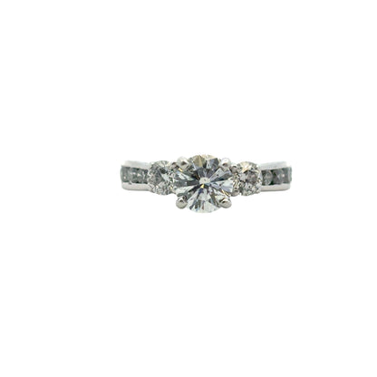 Platinum approx. 1.36ctw Natural Round Diamond Engagement Ring