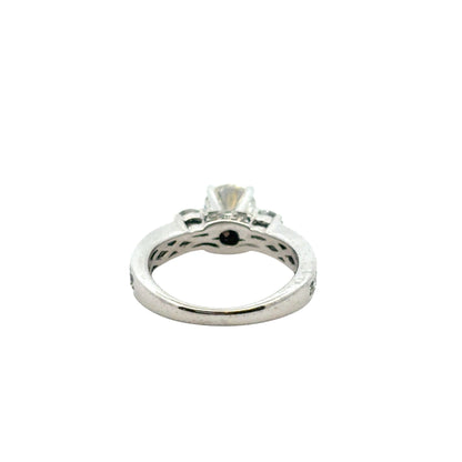 Platinum approx. 1.36ctw Natural Round Diamond Engagement Ring