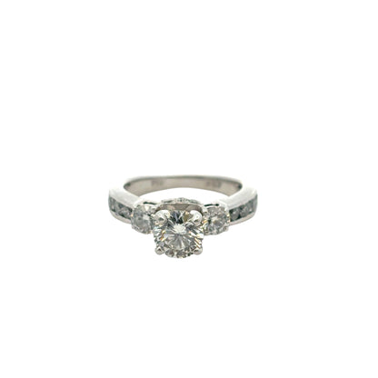 Platinum approx. 1.36ctw Natural Round Diamond Engagement Ring