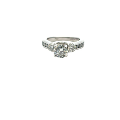 Platinum approx. 1.36ctw Natural Round Diamond Engagement Ring