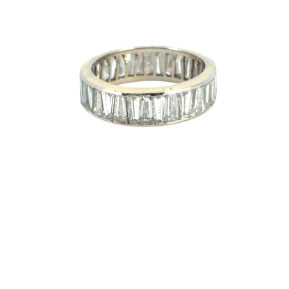 Vintage 14k White Gold Tapered Baguette Diamond Eternity Ring Band