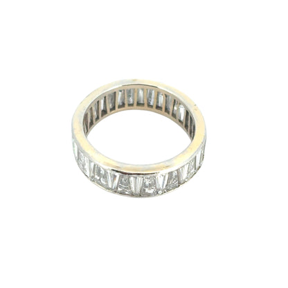 Vintage 14k White Gold Tapered Baguette Diamond Eternity Ring Band