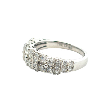 14k White Gold 2 Row approx. 1.43ctw Diamond Ring