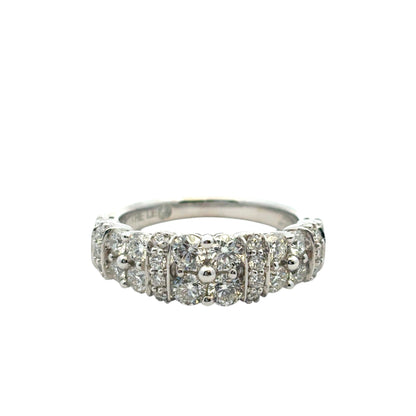 14k White Gold 2 Row approx. 1.43ctw Diamond Ring