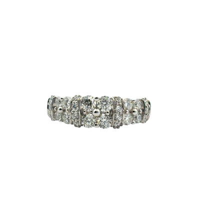 14k White Gold 2 Row approx. 1.43ctw Diamond Ring