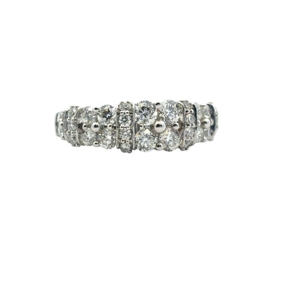14k White Gold 2 Row approx. 1.43ctw Diamond Ring