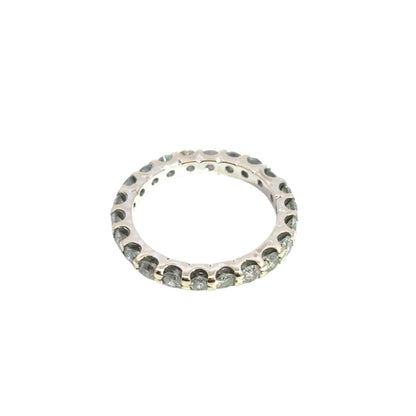 14k White Gold 1.1ctw Natural Round Diamond Engagement Wedding Eternity Band Ring