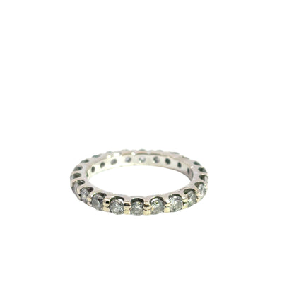 14k White Gold 1.1ctw Natural Round Diamond Engagement Wedding Eternity Band Ring