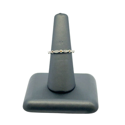 14k White Gold Stackable Yellow Sapphire and Diamond Ring