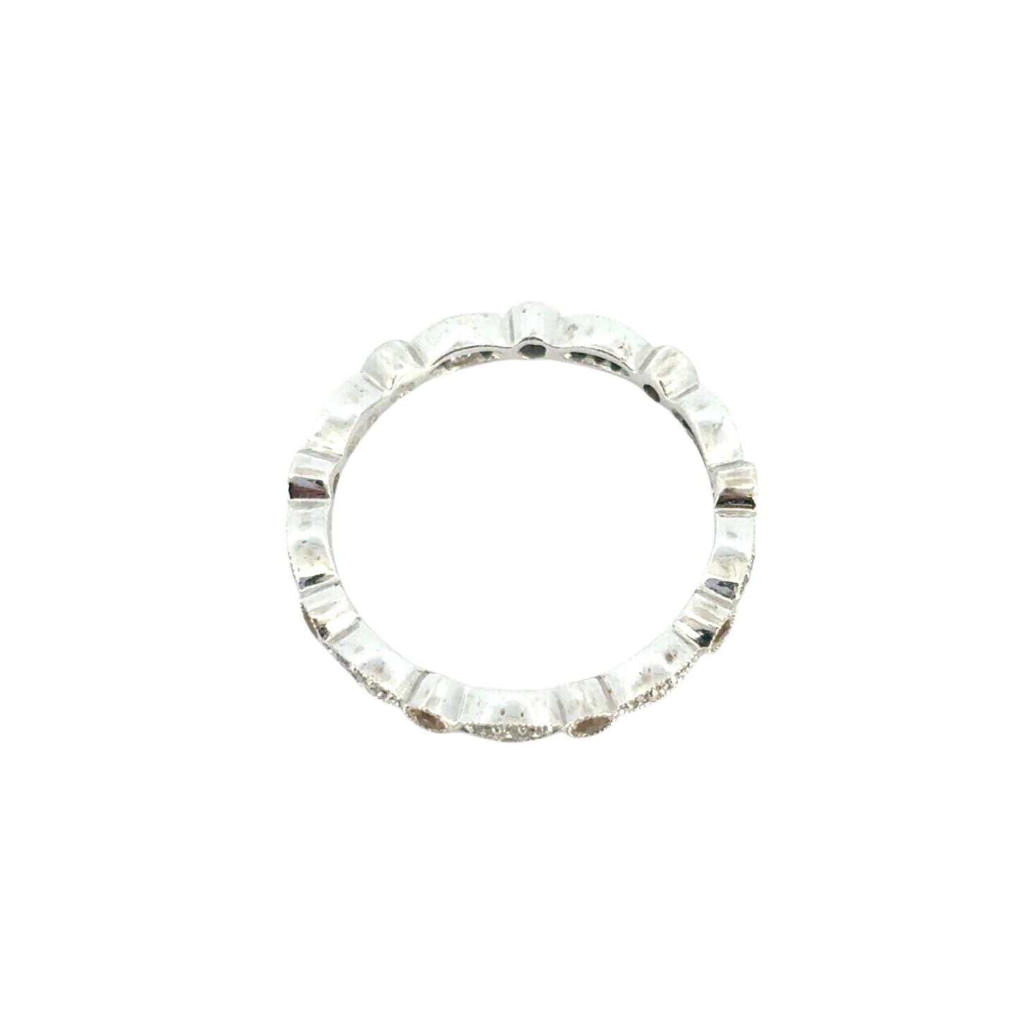 14k White Gold Stackable Yellow Sapphire and Diamond Ring