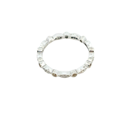 14k White Gold Stackable Yellow Sapphire and Diamond Ring