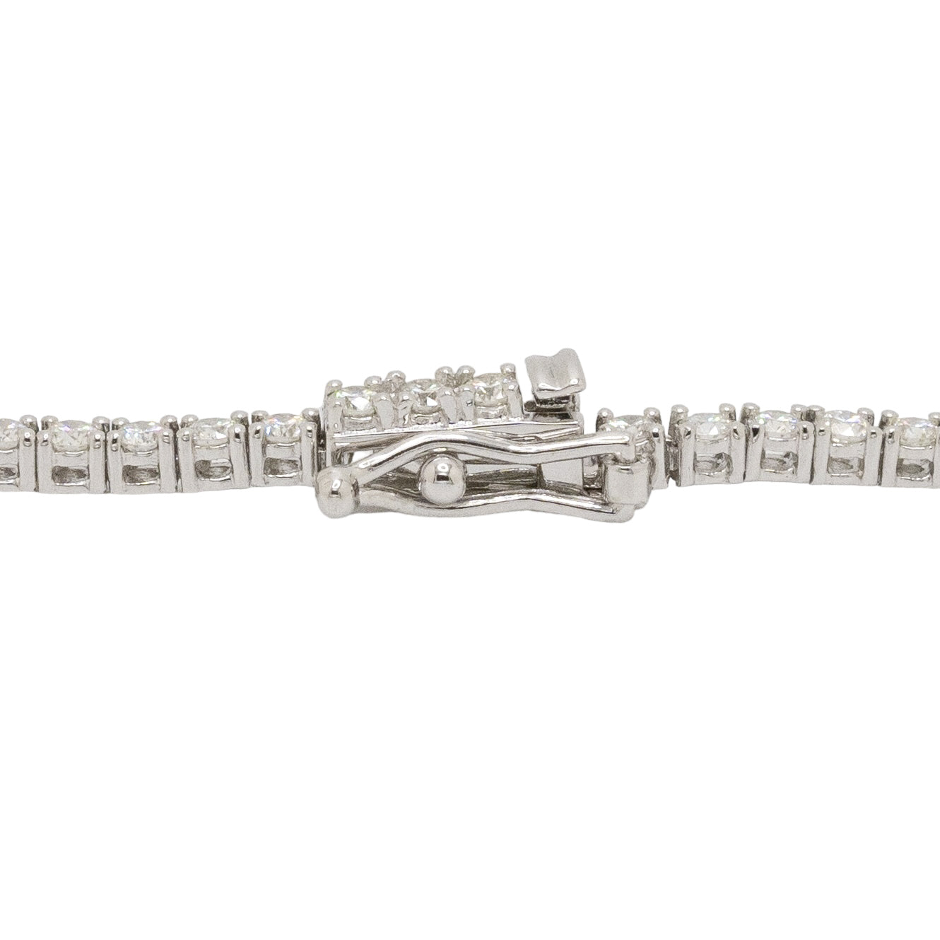 14k White Gold 4.65ctw Natural Round Brilliant Diamond Tennis Necklace