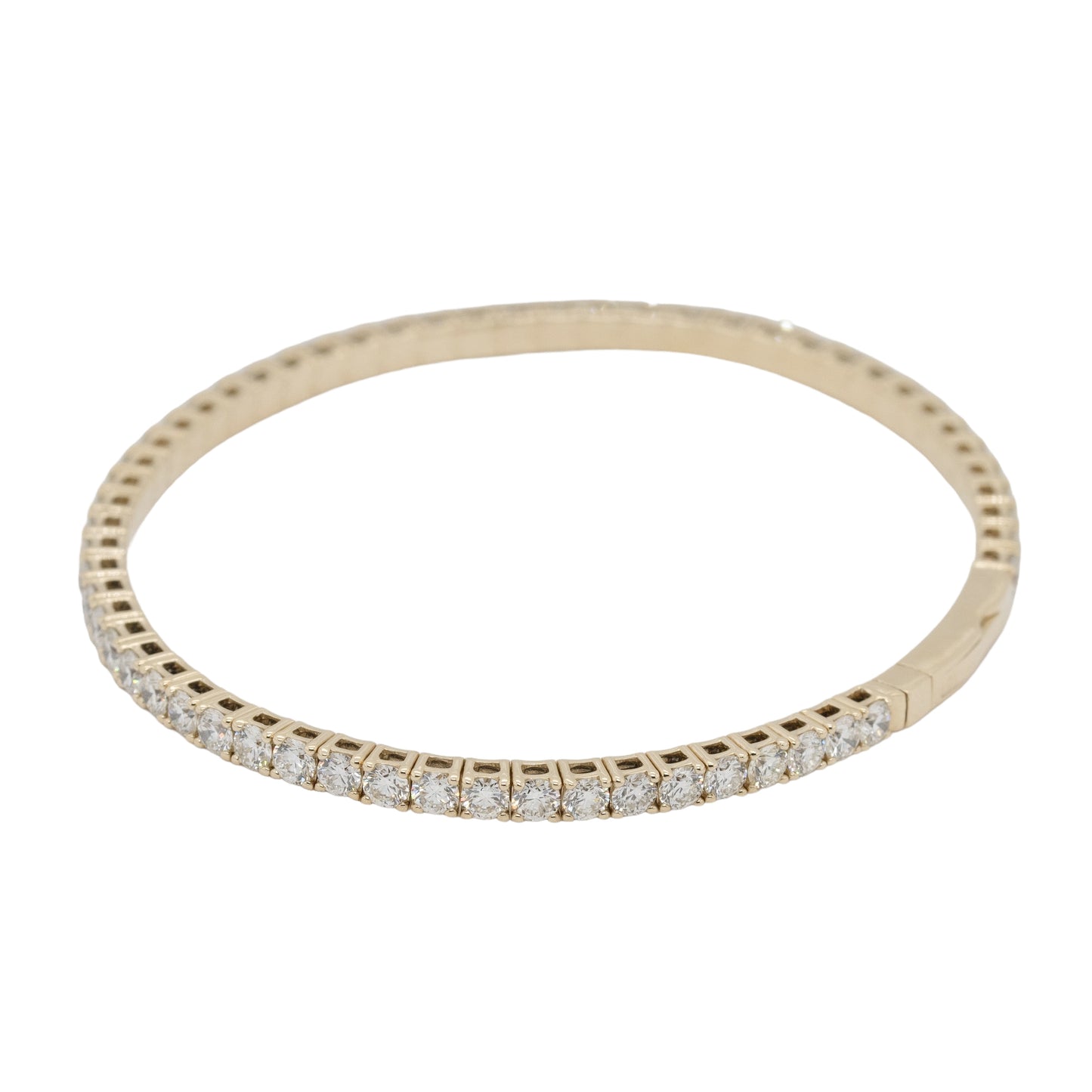 14k Yellow Gold 4.75 Natural Diamond Tennis Stretch Style Bangle Bracelet