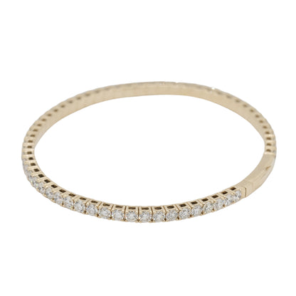 14k Yellow Gold 4.75 Natural Diamond Tennis Stretch Style Bangle Bracelet