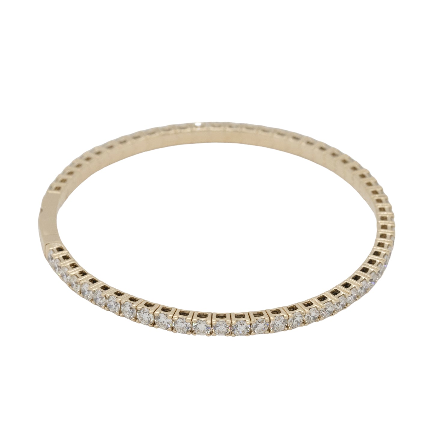 14k Yellow Gold 4.75 Natural Diamond Tennis Stretch Style Bangle Bracelet