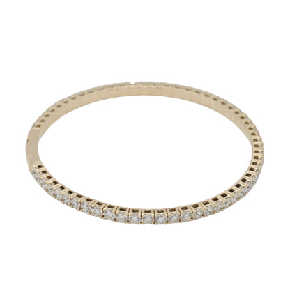 14k Yellow Gold 4.75 Natural Diamond Tennis Stretch Style Bangle Bracelet