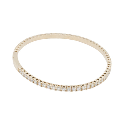 14k Yellow Gold 2.81ctw Natural Diamond Stretch Tennis Style Bangle Bracelet