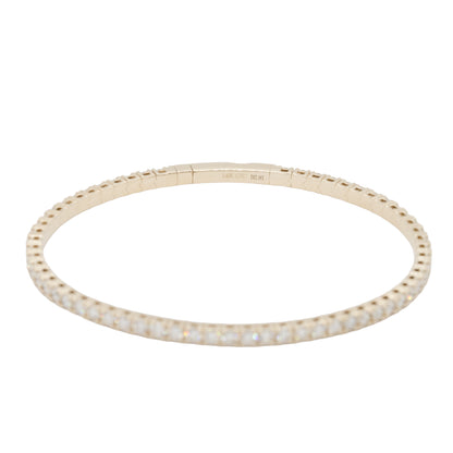 14k Yellow Gold 2.81ctw Natural Diamond Stretch Tennis Style Bangle Bracelet
