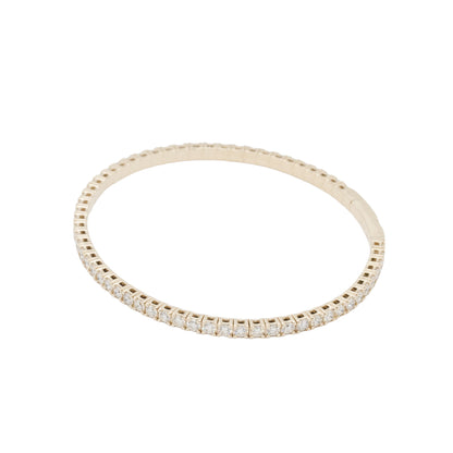 14k Yellow Gold 2.81ctw Natural Diamond Stretch Tennis Style Bangle Bracelet