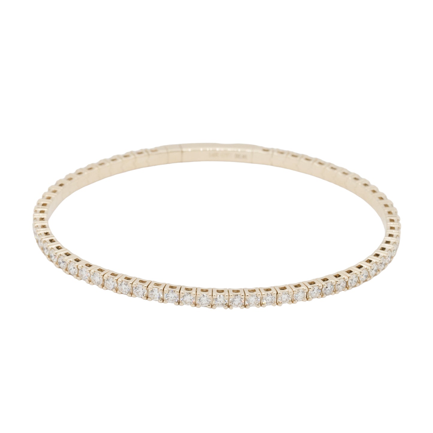 14k Yellow Gold 2.81ctw Natural Diamond Stretch Tennis Style Bangle Bracelet