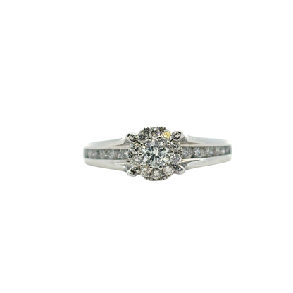 14k White Gold 0.33ct Natural Round Diamond Engagement Ring