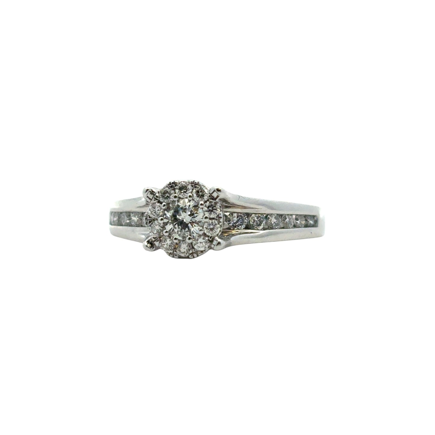 14k White Gold 0.33ct Natural Round Diamond Engagement Ring